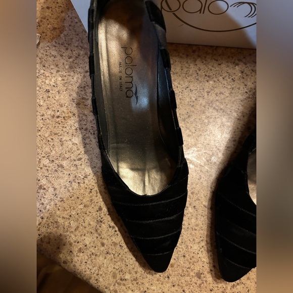 Vintage Paloma Heels black velvet and‎ satin 9 - Picture 8 of 9